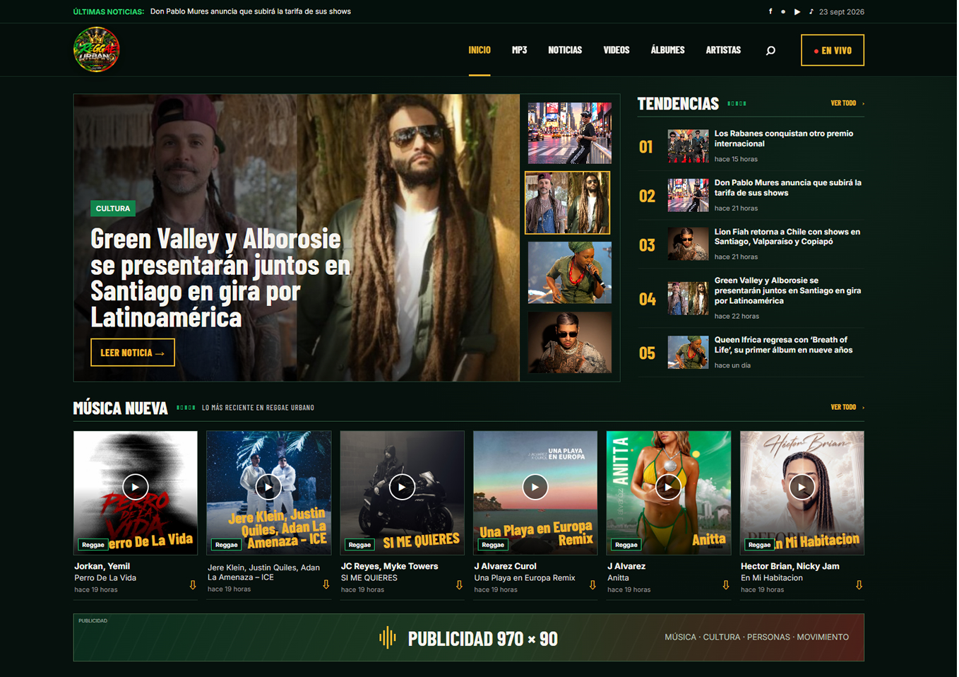 Captura de ReggaeUrbano.Com